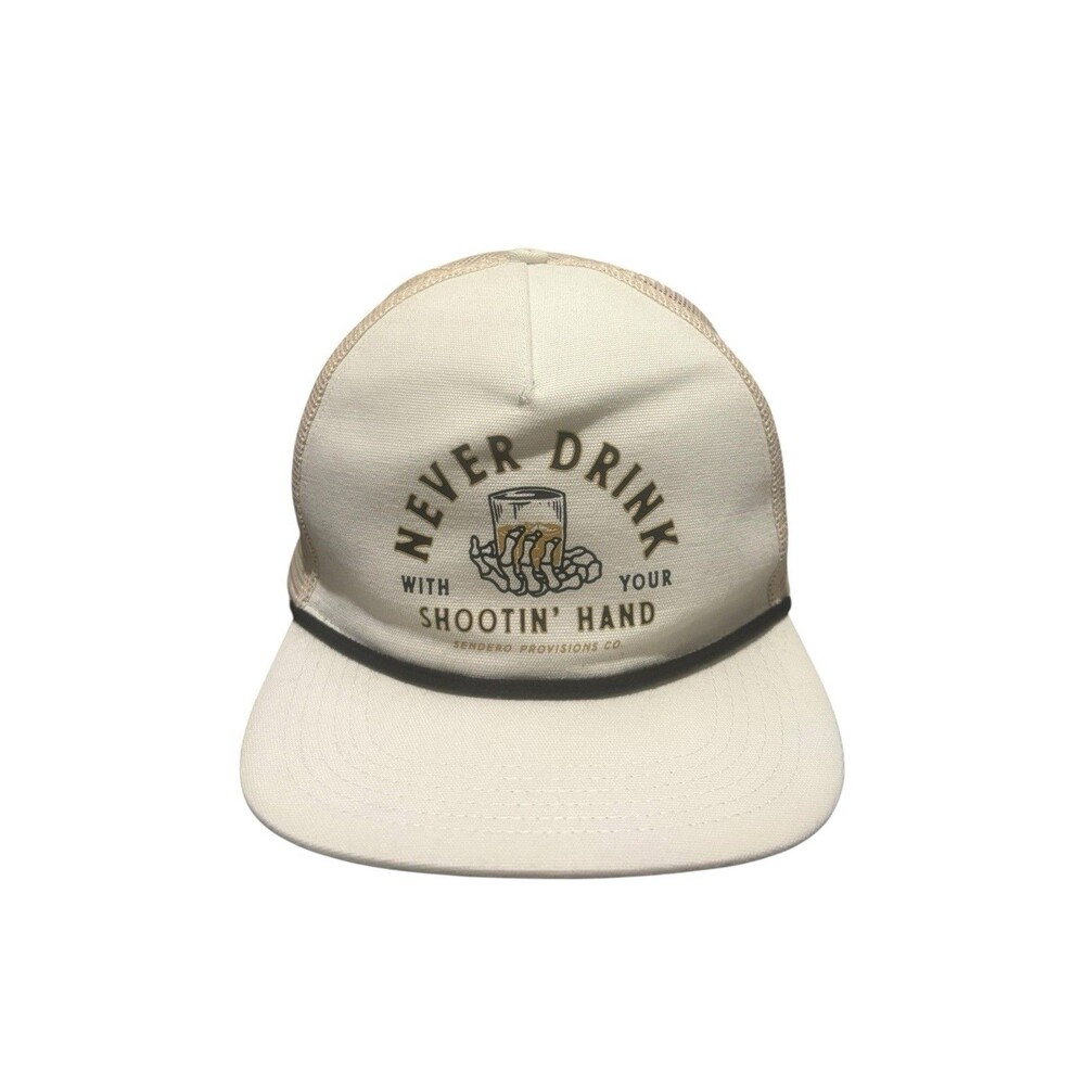 Sendero Provisions Co. ‘’Never Drink W/ Your Shootin’ Hand’’ Skeleton Hat Cap